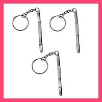 Affaires 5-in-1 Miniature Precision Repair Screwdriver Keychain for Optical/Glasses/Eyeglass Frames/Sunglasses/Jewellery/Watches Repair kit - 3 Pack