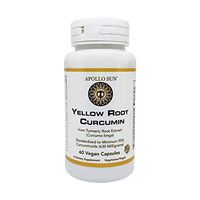 APOLLO SUN Yellow Root Curcumin from Turmeric Root Extract (Curcuma Longa) 630 Milligrams as a Dietary Supplement (60 Vegan Capsules)