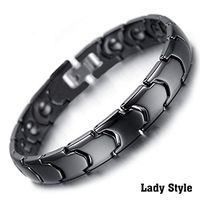 Fenglig Gold Bracelets for Women Magnetic Bracelet for Arthritis Pain Relief Men's Bracelet Anxiety Bracelet Couple of Bracelets,LadyBlack