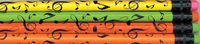 Neon Music Symbols Pencils Pack of 10