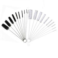 Cleaning Brushes Tube Pipe Cleaner Bottle Glasses Coffee Machine Cleaning Brush Nylon Stainless Steel for Keyboard Jewelry Drinking Straw, Set of 20 PCS