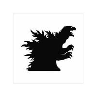 Godzilla 4" Silhouette Logo Decal Sticker for Cars Laptops Tablets Skateboard - BLACK