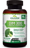 Zazzee DIM 300 mg, 100 Count, Vegan, Plus 10 mg BioPerine, 100 Day Supply, Plus Pure Organic Broccoli Extract, Vegan and Non-GMO, 300 mg of DIM per Capsule