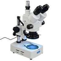 OMAX 3.5X-90X Zoom Trinocular Stereo Microscope with Dual Illmination System and Additional 144 LED Ring Light