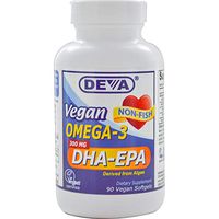 DEVA VEGAN VITAMINS OMEGA-3,DHA-EPA,VEGAN,H/P, 90 SGEL