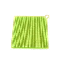 Finance Plan Square Silicone Scrubber Dish Washing Kitchen Household Tool Cleaning Pad (Green)