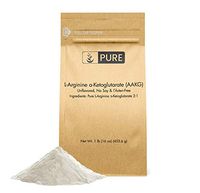 Pure L-Arginine a-Ketoglutarate (AAKG) Powder, 1 lb, 2000 mg Serving, High Value & Quality Preworkout, Unflavored, No Gluten, No Soy, No Dairy, Non-GMO, Resealable & Eco-Friendly Packaging