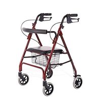 Rolling Walkers Walker Rollator Elderly Help Shopping Cart Red Trolley Upstream Mobility Walkers Driving A Walker for Elderly People with Seats Folding Walker