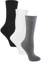 Diabetic Socks for Women by Sugar Free Sox - Maximize Circulation & Comfort - Womens Sock Size 9-11 - Black/White/Grey Crew Assorted 3 Pack