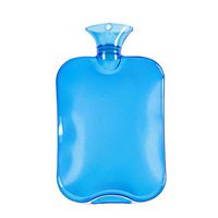 Classic 2000ML Rubber Transparent hot Water Bottle, high Density PVC Material, Wide Mouth Splash, Warm and Compact, Easy to Carry (Blue)