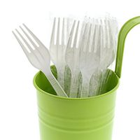 AmerCare White Medium-Heavy Weight Polypropylene Forks, Individually Wrapped, Case of 1000