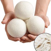 Wool Dryer Balls - Reusable Natural Fabric Softener, Reduces Clothing Wrinkles and Saves Drying Time.6 Packs(7CM, White)