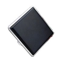 [BLACK Leather]Fashion Durable Nobility Men's Cigarette Case Cig Holder Box