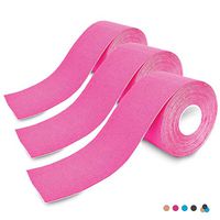 3-Pack Kinesiology Tape Pro Athletic Sports. Knee, Ankle, Muscle, Kinetic Sport Dynamic, Physical Therapy. Strong-Rock Breathable h2o Resist Cotton.Roll,Uncut,2in x 16.4ft.Bulk k Pink