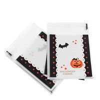 Healifty 200pcs Halloween self adhesive candy cookie bags clear cellophane bags