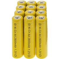 12 Pcs AA Ni-CD 2800mAh Rechargable Batteries - Batteries NiCd Lights Garden Solar Light LED USA