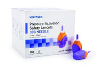 MCK72582400 - Mckesson Brand Lancet McKesson Pressure Activated Safety Needle 1.5 mm Depth 30 Gauge