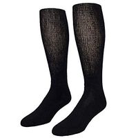 MDR Diabetic Over The Calf Length Crew Socks (12 Pair Pack) Seamless Cotton Blend Made in USA (Black, 13-15)