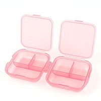 uxcell Plastic Portable 6 Cells Mini Pill Box Storage Case Holder Pink