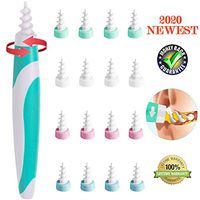 Ear Wax Remover, Earwax Remover Tool, Ear Wax Cleaner, Soft Silicone Spiral Earwax Remover Tool Kit, 16 Replacement Heads, q-tip Replacement