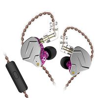 ZSN Pro HiFi in Ear Headphones 1BA 1DD Hybrid Drivers, Earphones Noise Cancelling Wired in Ear Earbuds with 2Pin 0.75mm Replacement Earphone Cable(with Mic, Purple)