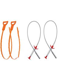 4 Pack Drain Snake Hair Drain Clog Remover With Clog Remover Cleaning Tool For Kitchen/Sink/Bathtub(2 Pack Yellow +2Pack Drain Relief Tool)