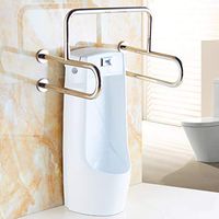 DWW Toilet Safety Handrails - Bathroom Grab Bar Urinal Frames - Medical Railing Helper - Balance Support Rail for Elderly, Handicap, Disabled (Color : Without Leg)