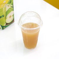 Kicode 20 Pack 400ML Comfy Package Plastic Clear Cups with Flat Lids for Cold Drinks Iced Coffee Bubble Boba Tea Smoothi