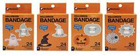 BioSwiss Novelty Bandages Halloween Pumpkin, Ghost, Witch, Spider 24 Count (4 Box)