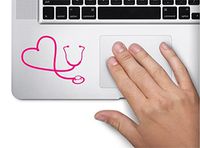 Stethoscope Heart RN Nurse Symbol Decal Funny Laptop Skin MacBook Trackpad Keypad Sticker Window, Decal Sticker Vinyl Car Home Truck Window Laptop