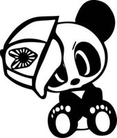 Cute Panda Bear Soshinoya Rising Sun JDM Graphic Car Truck Windows Decal Sticker - Die cut vinyl decal for windows, cars, trucks, tool boxes, laptops, MacBook - virtually any hard, smooth surface