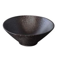 ZSQAI Creative Ceramic Bowl Ramen Bowl Home Retro Large Soup Bowl Restaurant Tableware Black