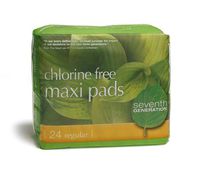 Seventh Generation Maxi Pads Chlorine-Free - Model 100073 - Box of 24