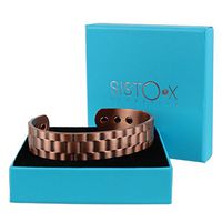 SISTO-X Copper Magnetic Bracelet/Bangle Chunky Link Design by Sisto-X® 6 Magnets Health Ndfeb XL (190-225Mm)