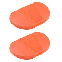 VitaCarry Small 4 Compartment Pocket Pill Box Holds up to 20 Aspirin Size Tablets - 3.0" x 2.0" x 0.6" (Pack of 2 - Pastel Orange)