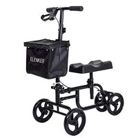 ELENKER Knee Scooter Economy Steerable Knee Walker Ultra Compact & Portable Crutch Alternative with Basket Dual Braking System for Ankle/Foot/Leg Injury or Surgery (Black)
