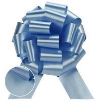 Light Baby Powder Blue Pull String Bows - 5.5 Inch Wide 20 Loops (1 and 7/8 Inch Ribbon) Set of 10