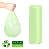 Biodegradable Trash Bags 4-6 Gallon, Extra Thick ECO Trashbags Small Organic Trash Bags Recycling & Degradable, Green Garbage Bags Compostable for Kitchen Bathroom Office Car (20 Counts, 4-6 Gallon)