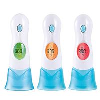 Kukakoo [2020 Updated]Ear and ForeHead Thermometer, Fever Alarm and Memory Function丨Digital LCD Non-contact Infrared Ear Forehead Thermometer Temperature Meter for Baby Kids Adults Indoor Outdoor Blue