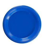 Exquisite 9 Inch. Dark Blue plastic plates - Solid Color Disposable Plates - 50 Count