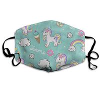 Beautiful Unicorn Ice Cream Donut Rainbow Trendy Dust Mouth Mask Reusable Anti-Dust Face Mask Adjustable Earloop Skin Protection