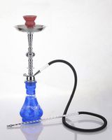 1 hose 21" Yemen Blue Hookah Shisha Nargila water glass vase pipes smoke sale