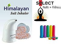 Himalayan Pink Salt Inhaler with 170g of Salt Plus 5 Salt Filled Travel Inhalers, All-Natural Respiratory Aid from Select Health & Wellness