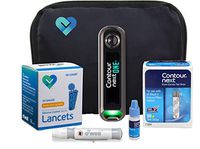 O'WELL Contour Next ONE Diabetes Testing Kit - 50 Contour Next Test Strips, Contour Next Control Solution, 50 O'WELL Lancets, O'WELL Lancing Device, Manuals & Carry Case