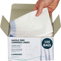 Lunderg Commode Liners - Value Pack 100 Count Universal Fit - Bedside Commode Liners Disposable for Adult Commode Chair, Portable Toilet Bags or Camping Toilet Bags