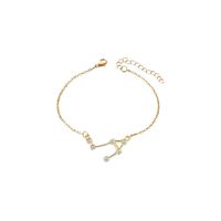 Sunhusing Ladies Simple Personality Bracelet Twelve Constellation Anklets Girlfriends Birthday Gift Jewelry(F)