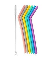 Boba straws, Wide Reusable Smoothie Straws, Great for Bubble Tea, Boba Tea and Milkshakes, Portable Drinking straws Food Grade Silicone (10.2INCHES/BENDABLE)