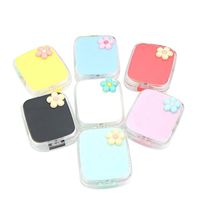 TONSEE 1pc Lenses Glasses Box Flowers Contact Lens Case with Mirror (Color Random)