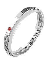 Type 1 Diabetes Medical Alert 316L Stainless Steel Link Unisex Bracelet, 8