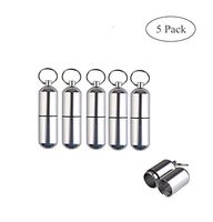Grocery House Cute Mini Aluminum Pill Capsule Holders Key Chain (5Pcs)